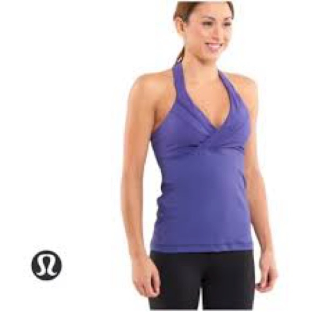 Lululemon Royalty Purple lightly padded deep v workout tank size 8